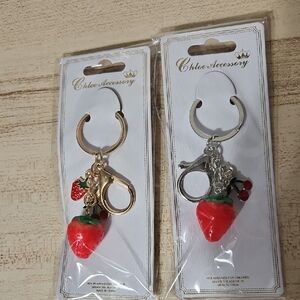 Strawberry Keychain Gold Or Silver